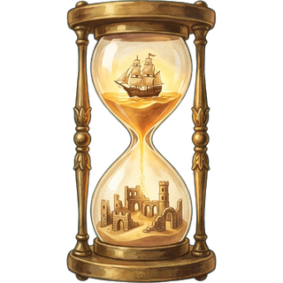 The Curious Ages hourglass logo